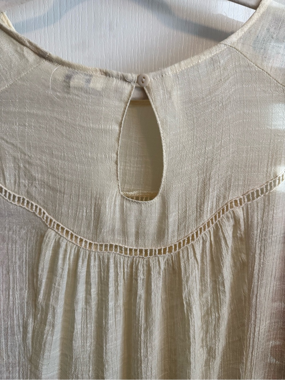 Umgee Cream Embroidered Ruffle Sleeve Tunic - Picture 6 of 8